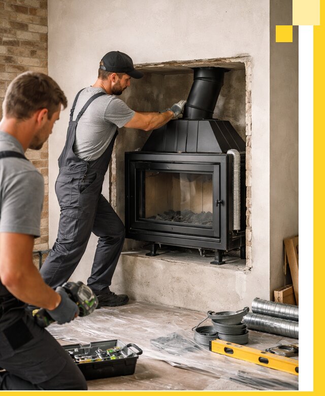 Установка каминных топок в Шахтах: монтаж, подключение