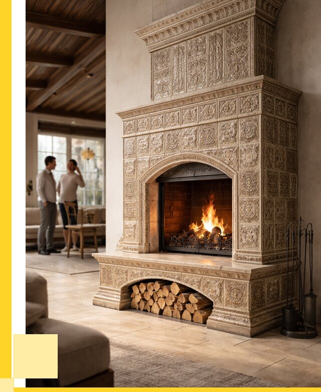 Купить изразцовый камин в Шахтах от 271325 р. | ЭриданШхт