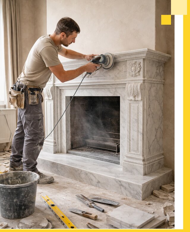 Изготовление и установка мраморных каминов в Шахтах под ключ