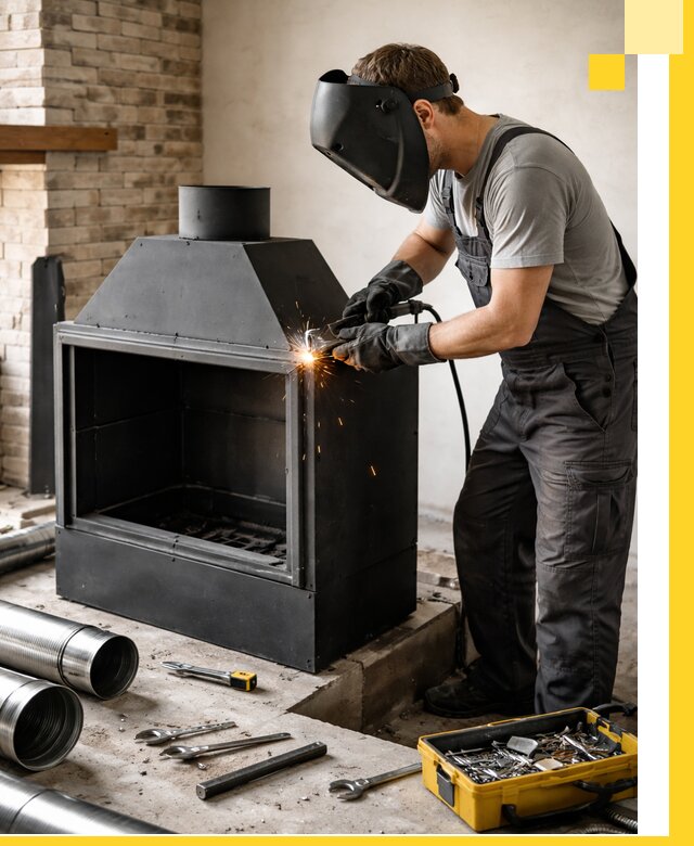 Продажа и установка металлических каминов в Шахтах под ключ