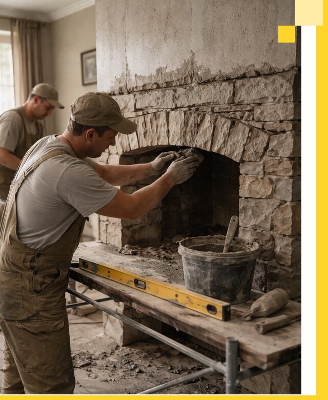 Изготовление каминов под ключ в Шахтах, монтаж и отделка