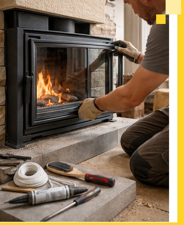 Производство, монтаж и доставка каминов со стеклом в Шахтах