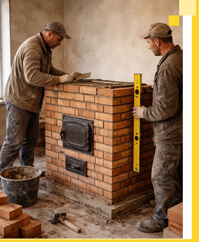 Отопительные печи под ключ в Шахтах, установка и сборка