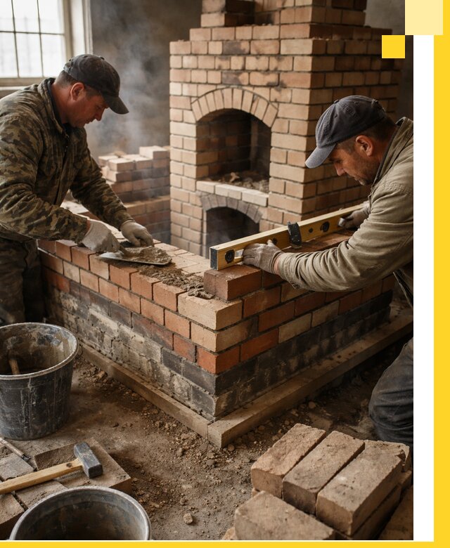 Изготовление и монтаж печей и каминов из кирпича в Шахтах