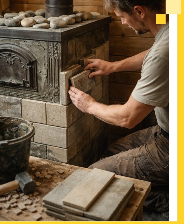 Облицовка банных печей в Шахтах профессиональная отделка