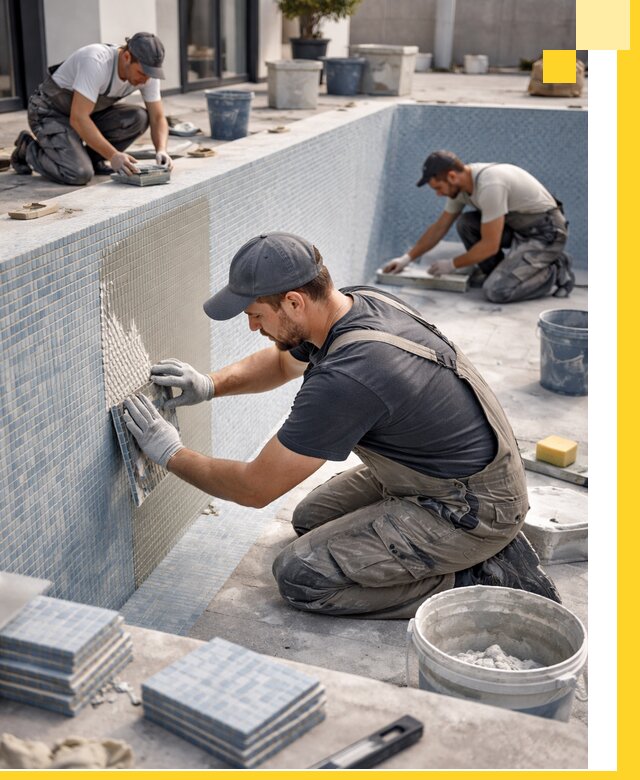 Облицовка бассейнов в Шахтах плитка мозаика гидроизоляция