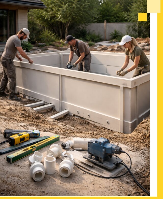 Установка полипропиленовых бассейнов под ключ в Шахтах