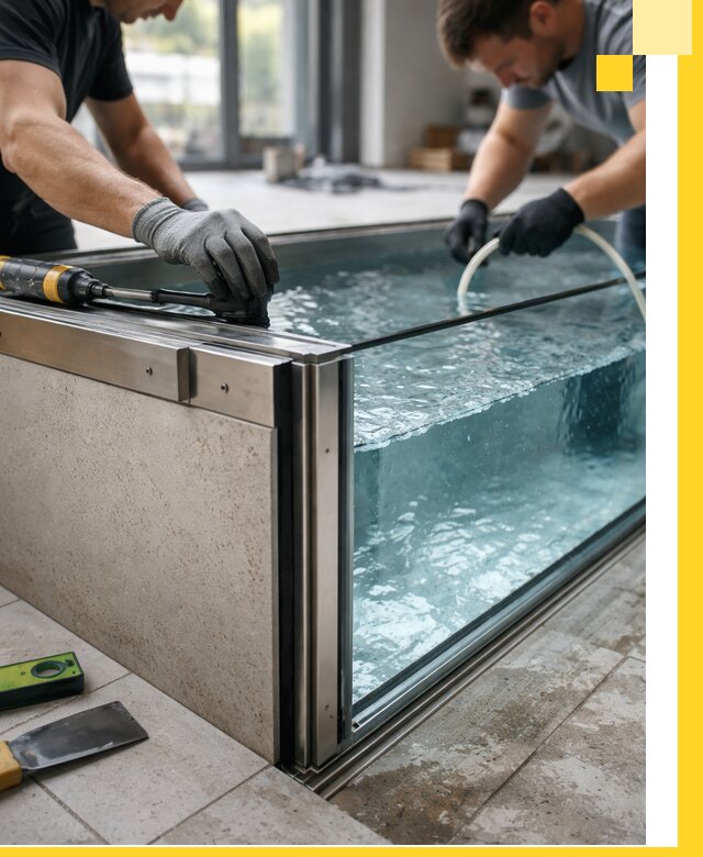 Проектирование и монтаж стеклянных бассейнов в Шахтах