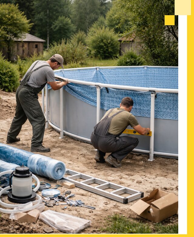 Установка и монтаж каркасных бассейнов в Шахтах под ключ