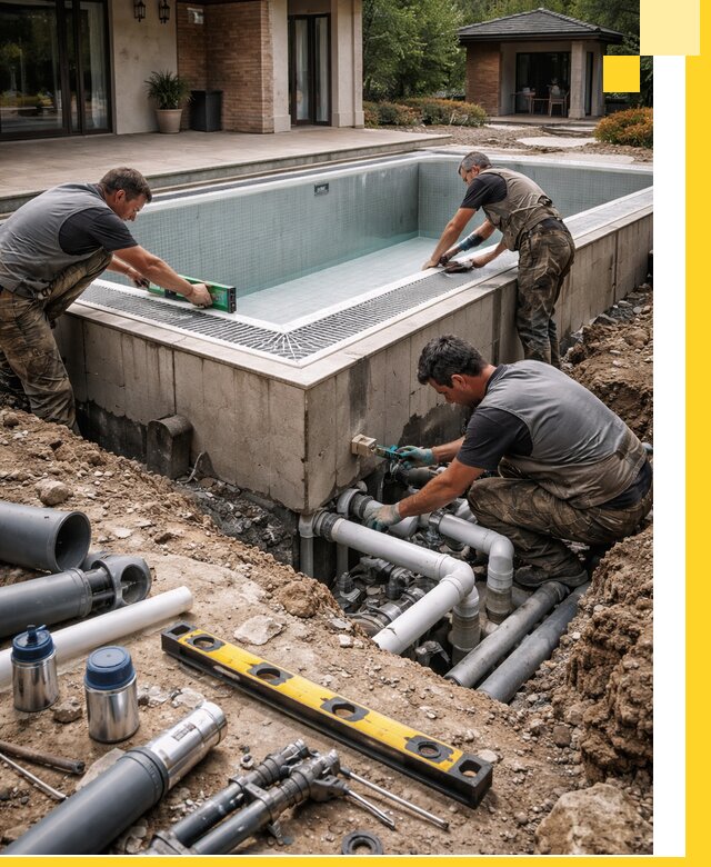 Строительство переливных бассейнов в Шахтах под ключ