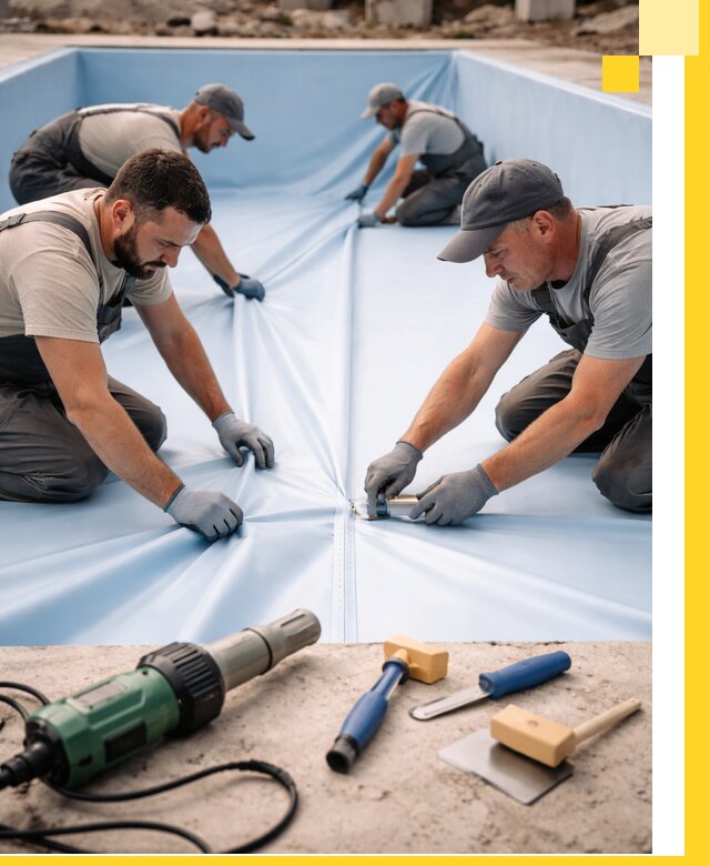 ПВХ пленка для бассейнов с монтажом и гарантией в Шахтах