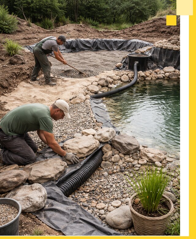 Строительство природных бассейнов и озер в Шахтах под ключ