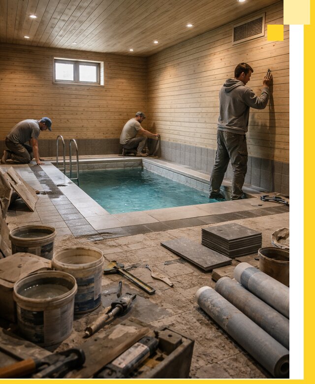 Строительство бани с бассейном и сауной под ключ в Шахтах