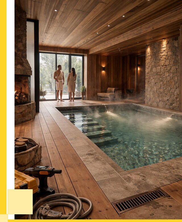 Проекты бань с бассейном под ключ в Шахтах от 81398 р., ЭриданШхт