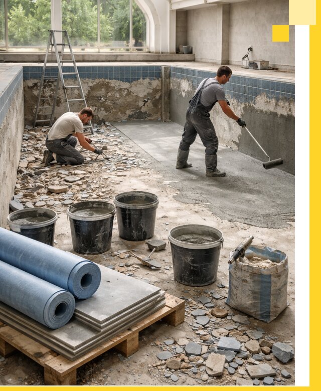 Реконструкция бассейнов в Шахтах: ремонт, гидроизоляция