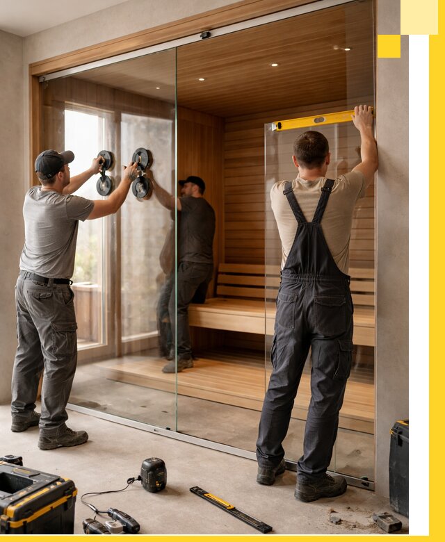 Производство и монтаж стеклянных саун под ключ в Шахтах