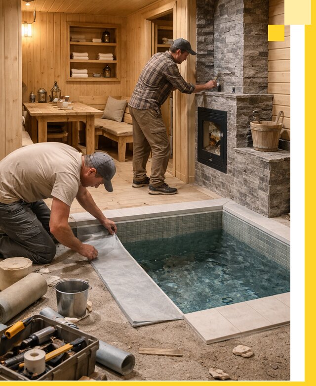 Строительство бань с комнатой отдыха под ключ в Шахтах