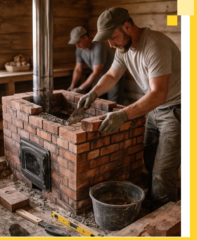 Кирпичные печи для бани под ключ в Шахтах, проект и монтаж