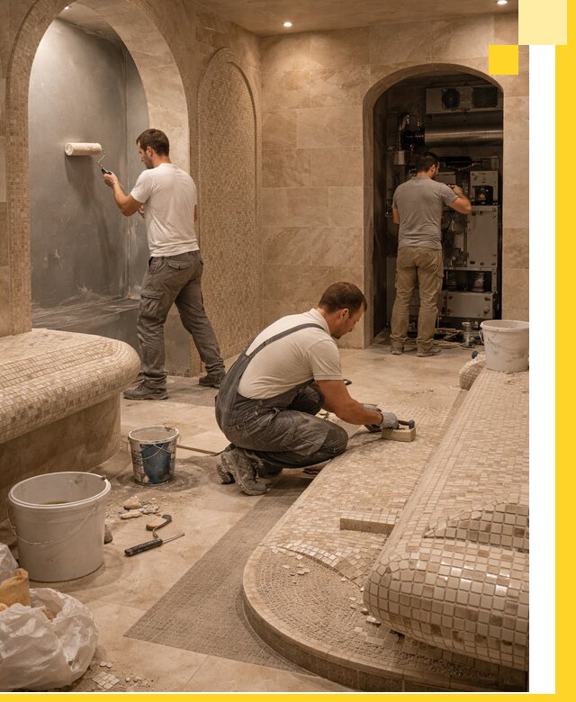 Строительство бани с хамамом и бассейном под ключ в Шахтах