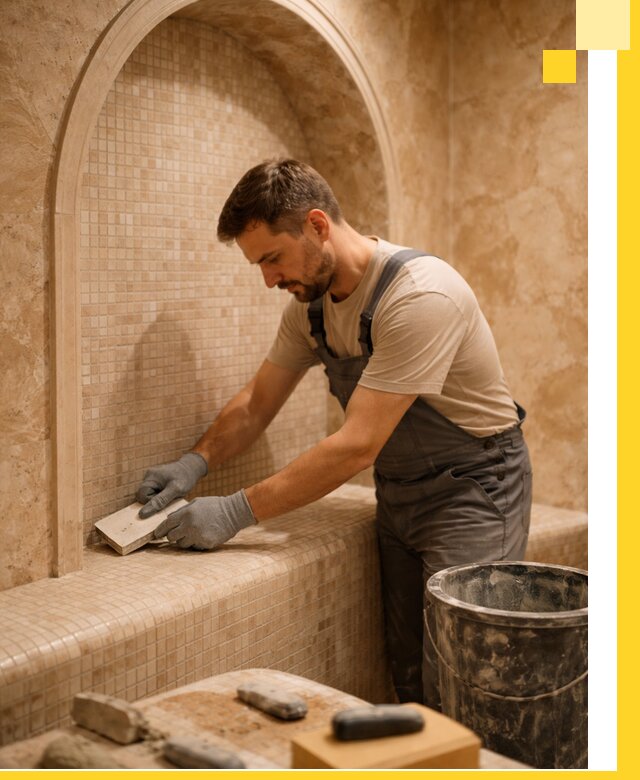 Профессиональная отделка хамамов с мозаикой под ключ в Шахтах