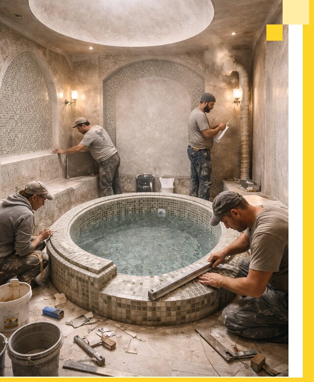 Профессиональное строительство хамама с бассейном в Шахтах под ключ