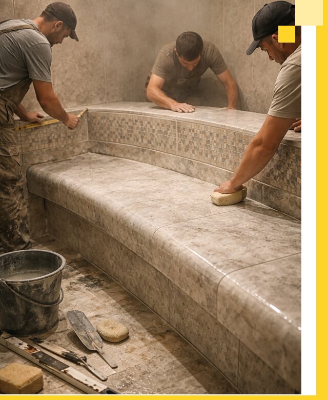 Изготовление и установка сидений для хамама в Шахтах